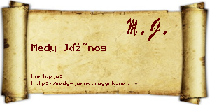 Medy János névjegykártya
